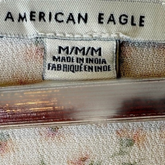 American Eagle Floral Babydoll Mini Dress Size M Butter Yellow Tiered Boho - Picture 8 of 10